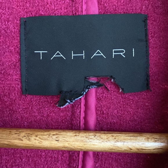 Tahari Fuchsia Dark Pink Motorcycle Bomber Jacket - Picture 7 of 10